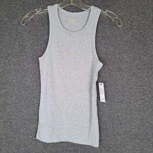 No Boundaries Ribbed High Neck Tank Top Gray Youth XS 0-2 NWT